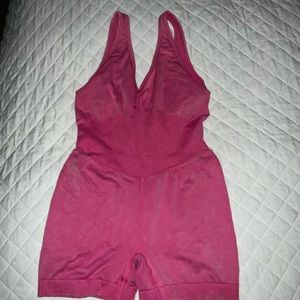 Pink target workout material leotard